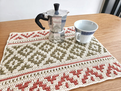 Bohemian Mosaic Placemat Crochet Pattern by Agat Rottman