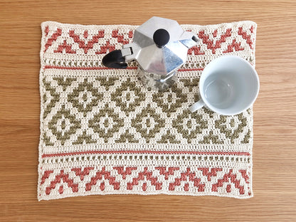 Bohemian Mosaic Placemat Crochet Pattern by Agat Rottman