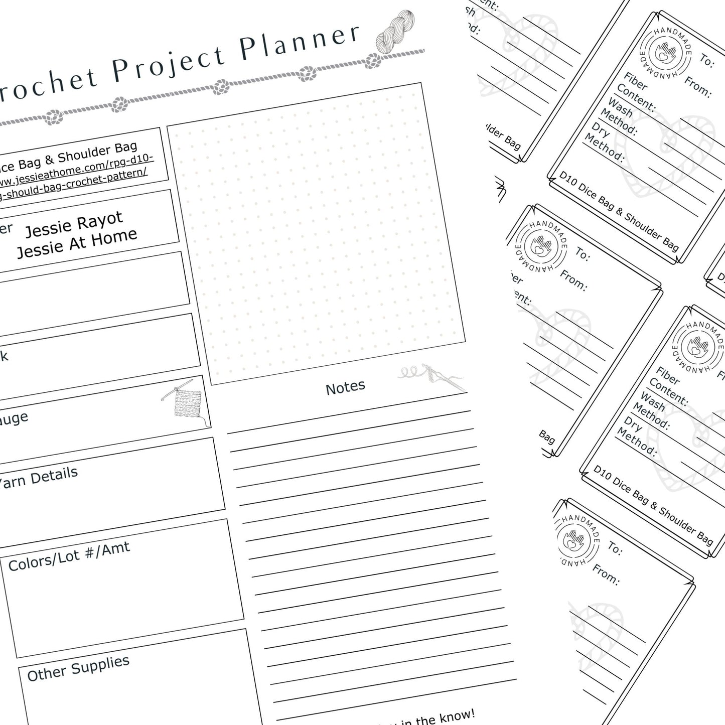 RPG D10 Dice Bag or Shoulder Bag Crochet Pattern By Jessie At Home