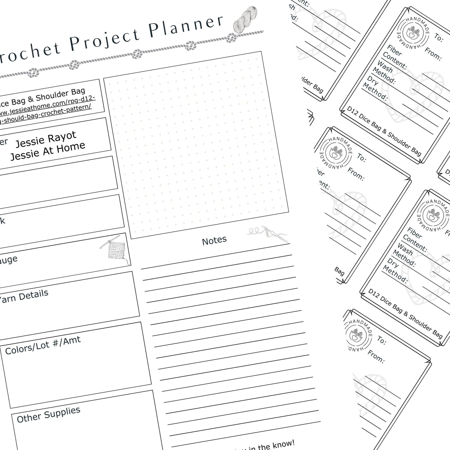 RPG D12 Dice Bag or Shoulder Bag Crochet Pattern By Jessie At Home