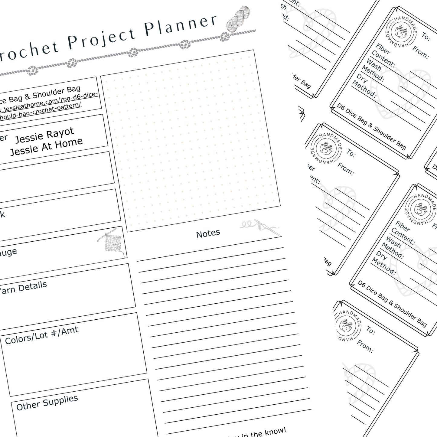 RPG D6 Dice Bag or Shoulder Bag Crochet Pattern By Jessie At Home