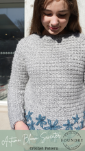 Load image into Gallery viewer, Autumn Bloom Sweater Crochet Pattern PDF by Zara Powter
