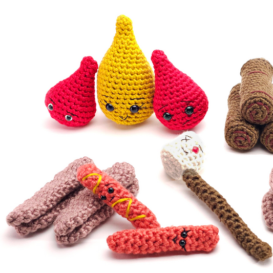 Cozy Campfire Set Amigurumi Crochet Pattern PDF by Jackie Laing