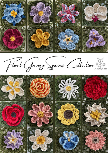 Floral Granny Square Collection Crochet Pattern by madebylisek