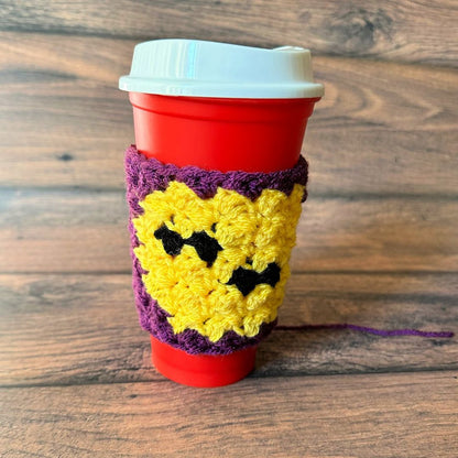 Halloween Moon Cup Cozy Crochet Pattern by Crystal Marin