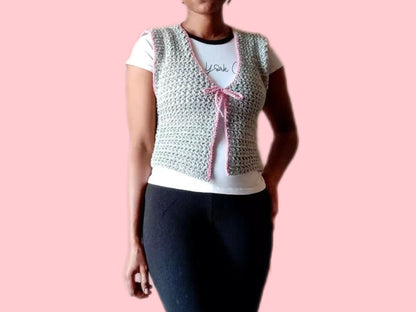 Crochet Front Tie Top Pattern by Helencraftcrochet