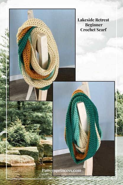 Colorful Easy Infinity Scarf Crochet Pattern by Victoria Pietz