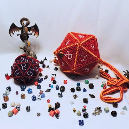 RPG D20 Dice Bag or Shoulder Bag Crochet Pattern By Jessie At Home