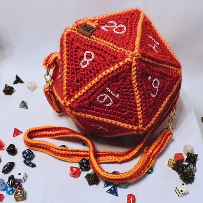 RPG D20 Dice Bag or Shoulder Bag Crochet Pattern By Jessie At Home
