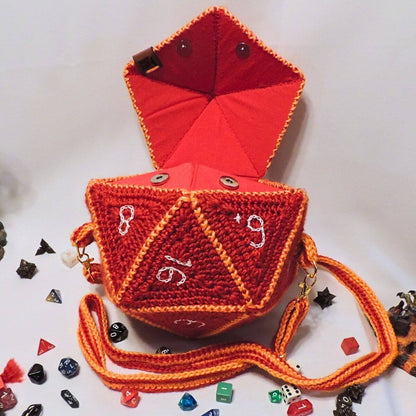 RPG D20 Dice Bag or Shoulder Bag Crochet Pattern By Jessie At Home