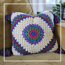 Load image into Gallery viewer, Rain-boho Pillow Crochet Pattern PDF by Erin Toews
