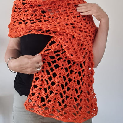 Saffron Shawl Wrap Crochet Pattern PDF by Sandra Regev