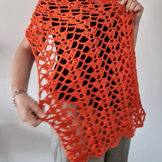 Saffron Shawl Wrap Crochet Pattern PDF by Sandra Regev