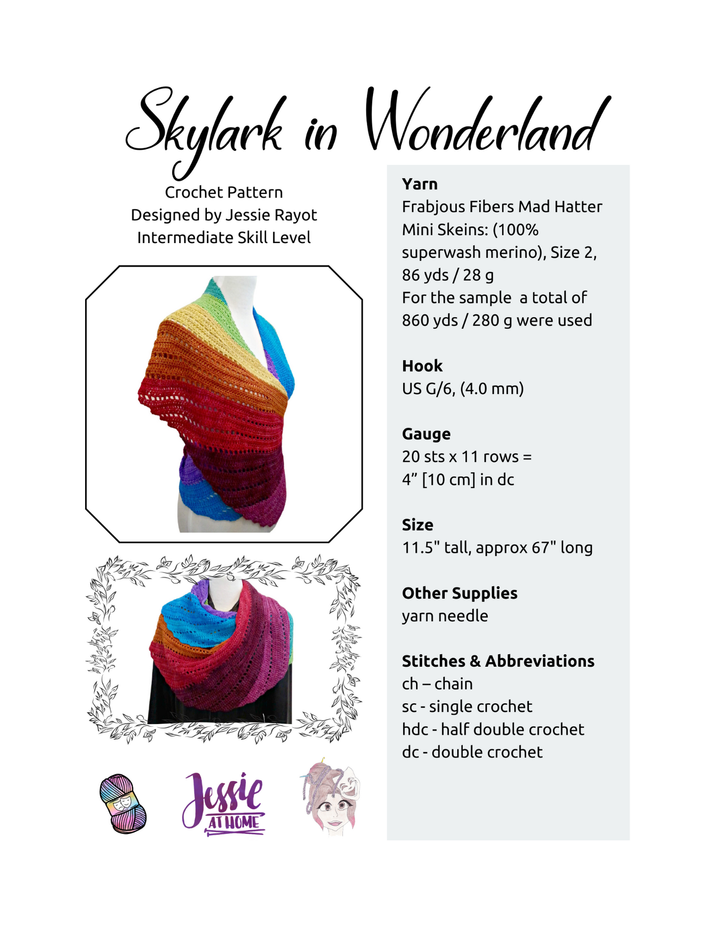 Skylark in Wonderland Crochet Pattern by Jessie At Home