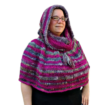 Magical Hooded Poncho Knit Pattern by Jessie At Home