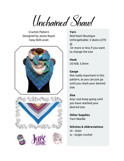 Unchained Shawl Crochet Pattern by Jessie At Home