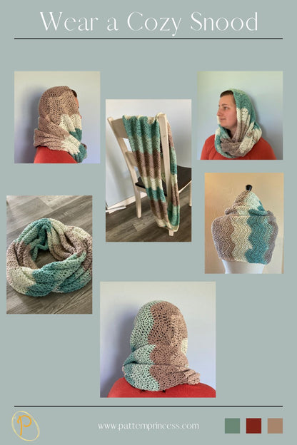 Easy Crochet Snood Infinity Scarf Crochet Pattern by Victoria Pietz