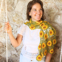 Load image into Gallery viewer, Zinnia Flower Shawl Crochet Pattern PDF by Mary Ann Gebhardt
