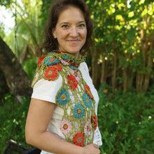 Load image into Gallery viewer, Zinnia Flower Shawl Crochet Pattern PDF by Mary Ann Gebhardt
