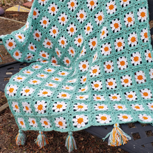 Load image into Gallery viewer, Daisy Squares Throw Crochet Pattern PDF by Andee Graves
