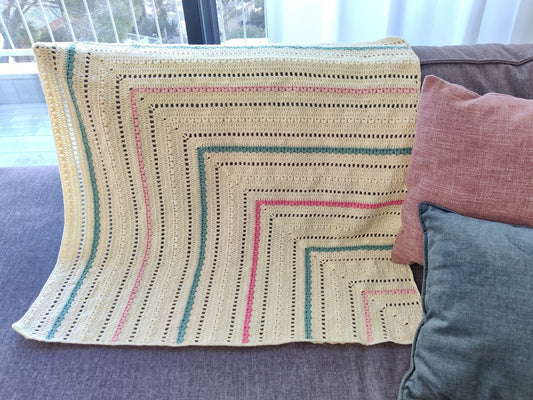 Mitered Tulips Blanket Crochet Pattern by Agat Rottman