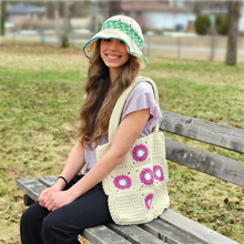 Load image into Gallery viewer, Seed and Bloom Tote Bag Crochet Pattern PDF by Carol Hladik
