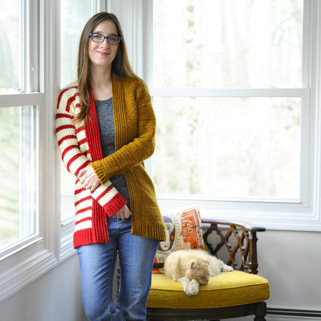 Stripe Blocked Cardigan PDF Crochet Pattern by Mary Beth Cryan