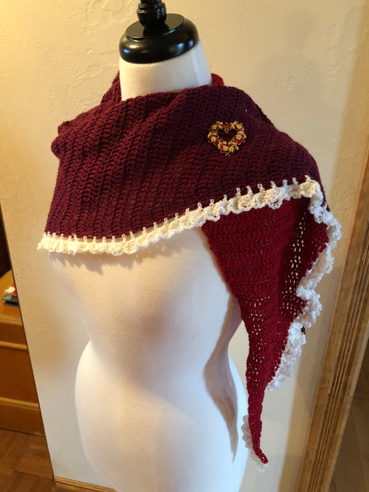 Mrs. Claus Shawl  Easy Crochet Pattern by Victoria Pietz