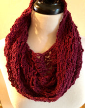 Load image into Gallery viewer, Vermillion Easy Infinity Scarf PDF Crochet Pattern by Victoria Pietz
