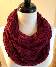 Load image into Gallery viewer, Vermillion Easy Infinity Scarf PDF Crochet Pattern by Victoria Pietz
