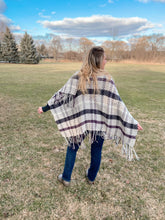 Load image into Gallery viewer, Spring Plaid Poncho Crochet PDF Pattern by Nikki McMahon
