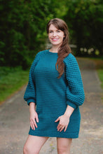 Load image into Gallery viewer, Amarillo Bobble Sleeve Dress Crochet PDF Pattern by Michelle Moore
