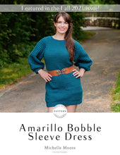 Load image into Gallery viewer, Amarillo Bobble Sleeve Dress Crochet PDF Pattern by Michelle Moore
