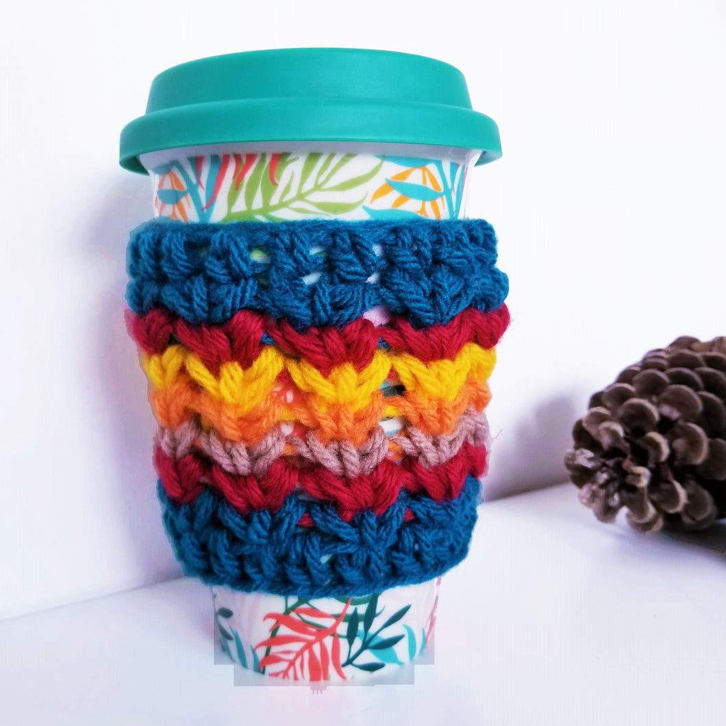 Autumn Lake Coffee Cozy Crochet PDF Pattern by Valerie Rodrigues