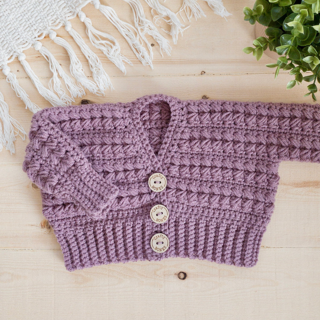 Delilah Baby/Kids Cardigan PDF Crochet Pattern by Leanna Haughian