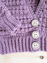 Load image into Gallery viewer, Delilah Baby/Kids Cardigan PDF Crochet Pattern by Leanna Haughian

