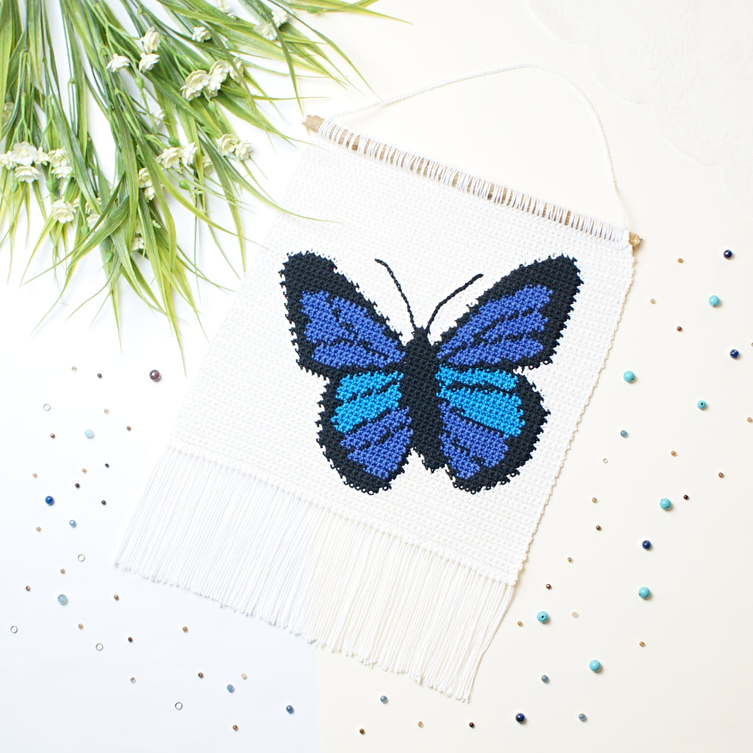 Blue Wings Wall Hanging PDF Crochet Pattern by Esraa Riyad
