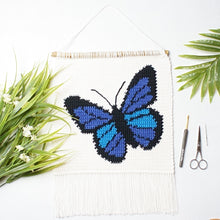 Load image into Gallery viewer, Blue Wings Wall Hanging PDF Crochet Pattern by Esraa Riyad
