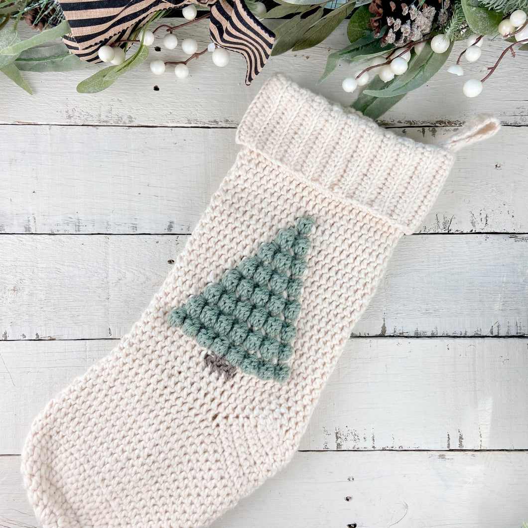 Bobble Christmas Tree Stocking Crochet PDF Pattern by Nikki McMahon