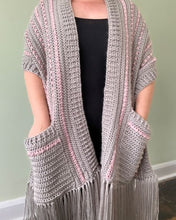 Load image into Gallery viewer, Perfect Pairs Pocket Shawl PDF Crochet Pattern by Fiona Field

