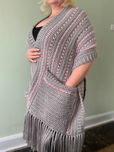 Load image into Gallery viewer, Perfect Pairs Pocket Shawl PDF Crochet Pattern by Fiona Field
