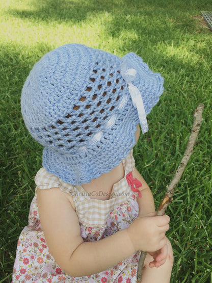 Simple Summer Sun Hat Crochet Pattern by Crystal Marin