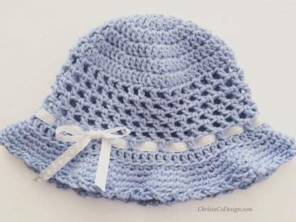 Simple Summer Sun Hat Crochet Pattern by Crystal Marin