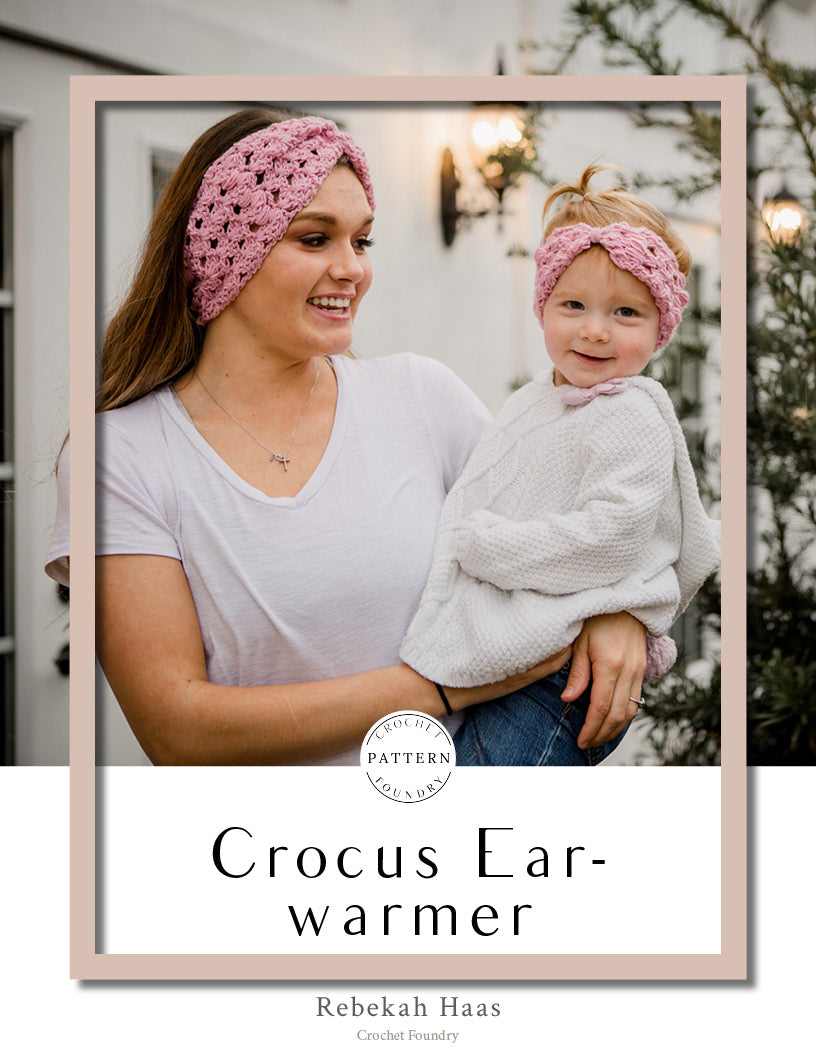 Crocus Earwarmer Crochet PDF Pattern by Rebekah Haas