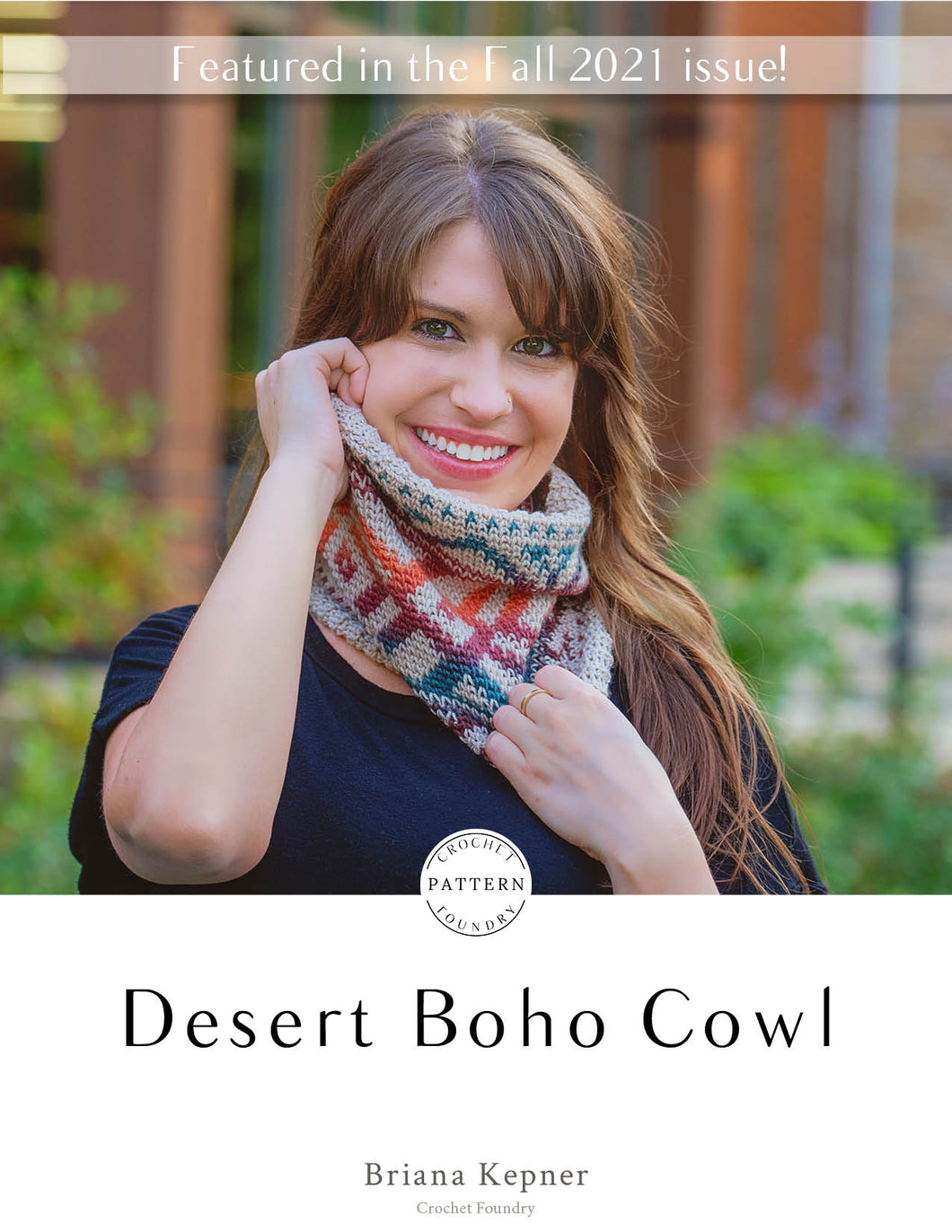 Desert Boho Cowl Crochet PDF Pattern by Briana Kepner