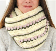 Load image into Gallery viewer, Roses on Repeat Infinity Scarf PDF Crochet Pattern by Mary Beth Cryan
