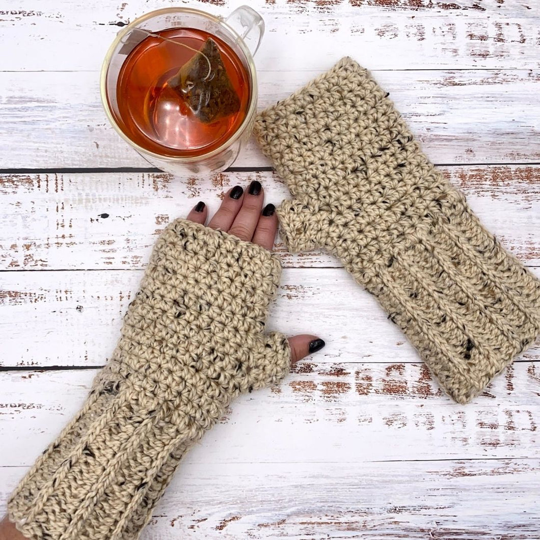 Galloway Fingerless Gloves Crochet PDF Pattern by Ashley Edmonds