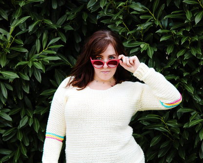 Happy Stripes Pullover Crochet PDF Pattern by Jessica Herr