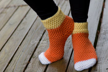 Load image into Gallery viewer, Candy Corn Socks Crochet PDF Pattern By Crystal Bucholz
