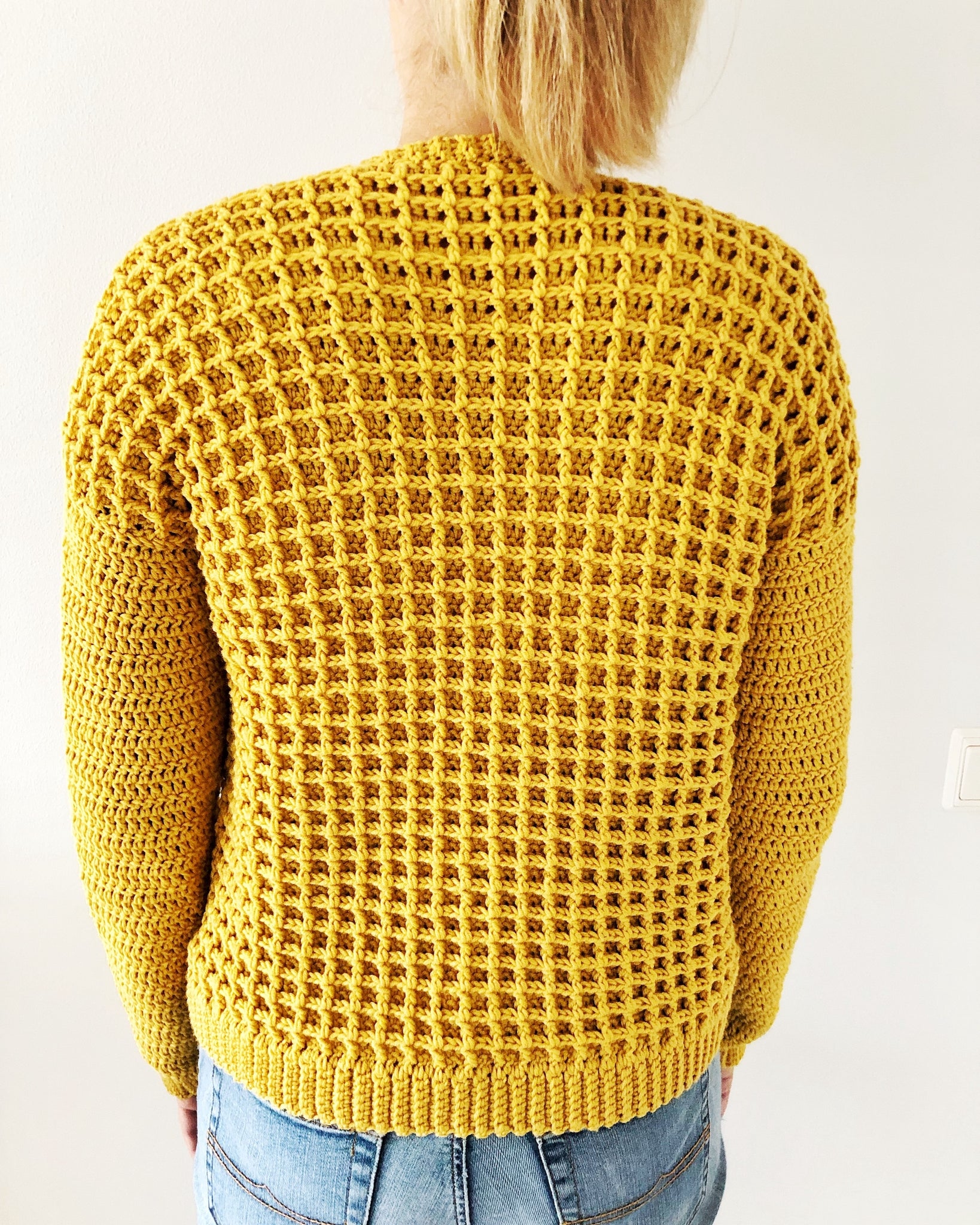 Honey Waffle Cardigan Crochet PDF Pattern by Emilia Johansson